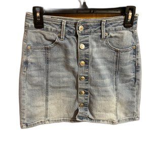 American Eagle Hi‎ Rise A Line Denim Button Front Skirt Size 2